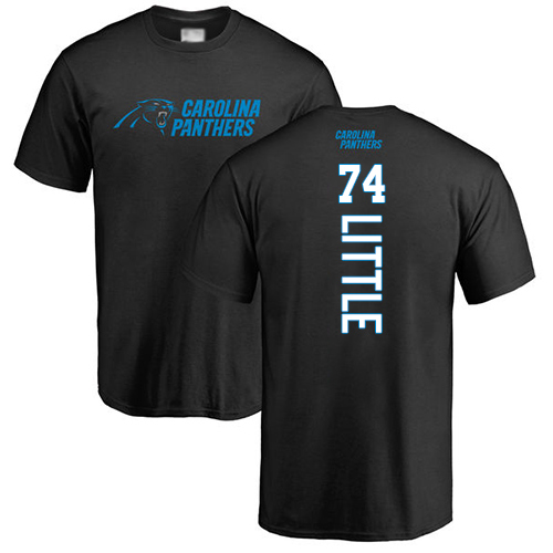 Carolina Panthers Men Black Greg Little Backer NFL Football #74 T Shirt->carolina panthers->NFL Jersey